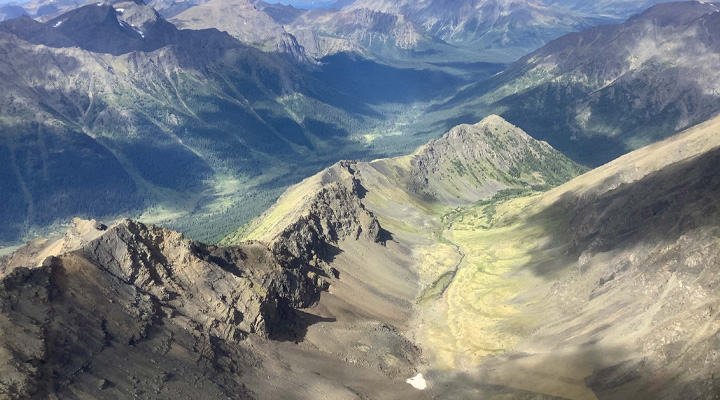 Aerial photo of Rams Creek, Spatsizi